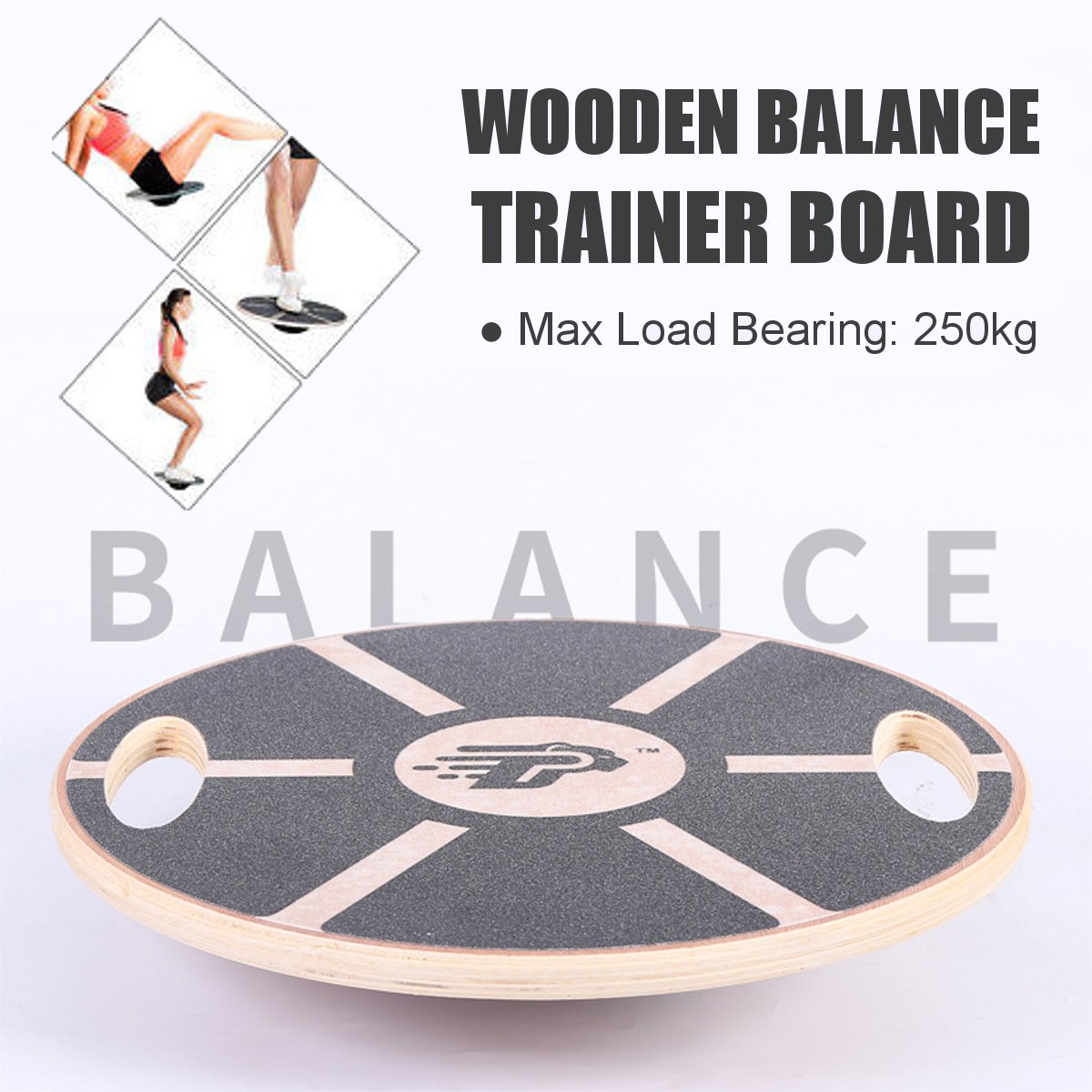 Round Wooden Balance Trainer Board Non-Slip Hand Grip Balance Board Sport Yoga Fitness Exercise Training Tool Twist Boards