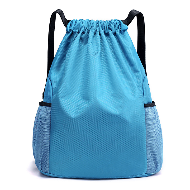 Bolsa de natación suave impermeable al aire libre, mochila de doble hombro para gimnasio, senderismo, playa, Camping, con cordón: Sky Blue Small
