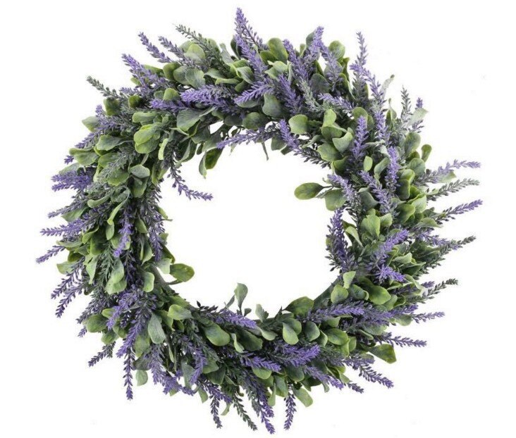42cm flores artificiales seda lavanda corona deshierbe decoración para la cabeza Tomar foto de solo producto