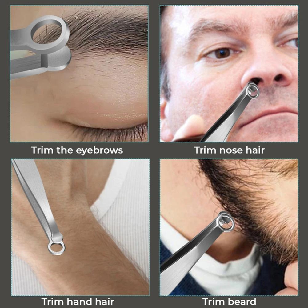 Nose Hair Clip Nose Hair Trimming Tweezers Round Tip Stainless Steel Eyebrow Tweezers Hair Removal Manual Tool For Ingrown Hair