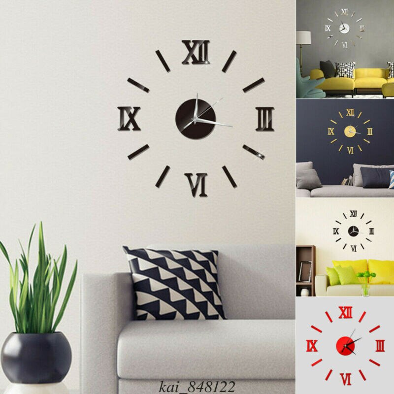 ¡Superventas! Reloj de pared adhesivo de estilo moderno 3d, superficie de espejo Diy, adhesivo para reloj de pared artístico, decoración para el hogar y la Oficina