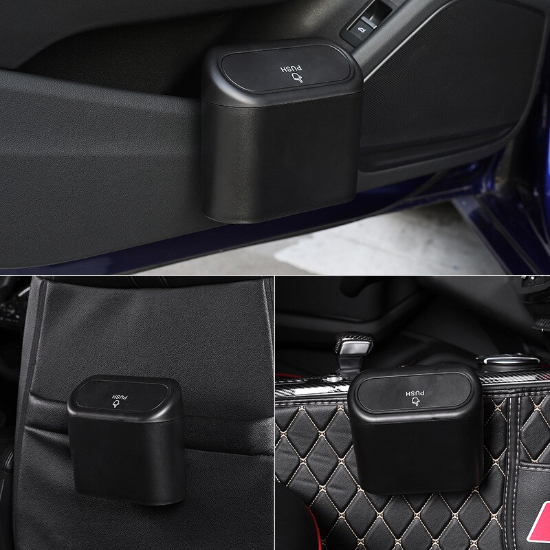 BIEPU poubelle accrocher véhicule poubelle plastique lumière noir voiture poubelle pour cuisine bureau voiture petite boîte de rangement