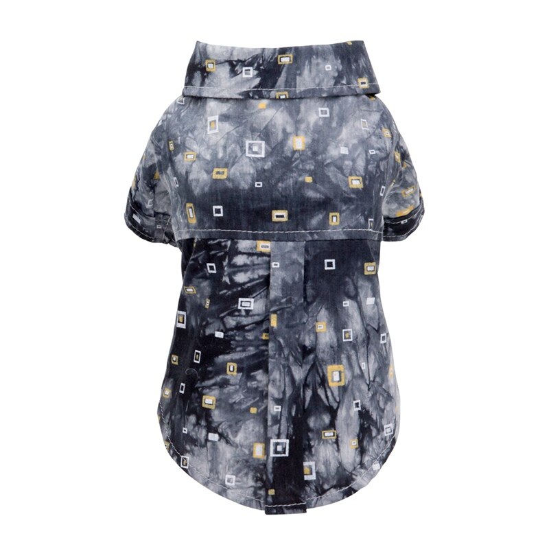 Dog England Plaids Shirts dog Cotton Gentleman Summer Beach Vest Short Sleeve Vest Short Sleeve Pet Clothes Dog T Shirt Tops: Black / XXL