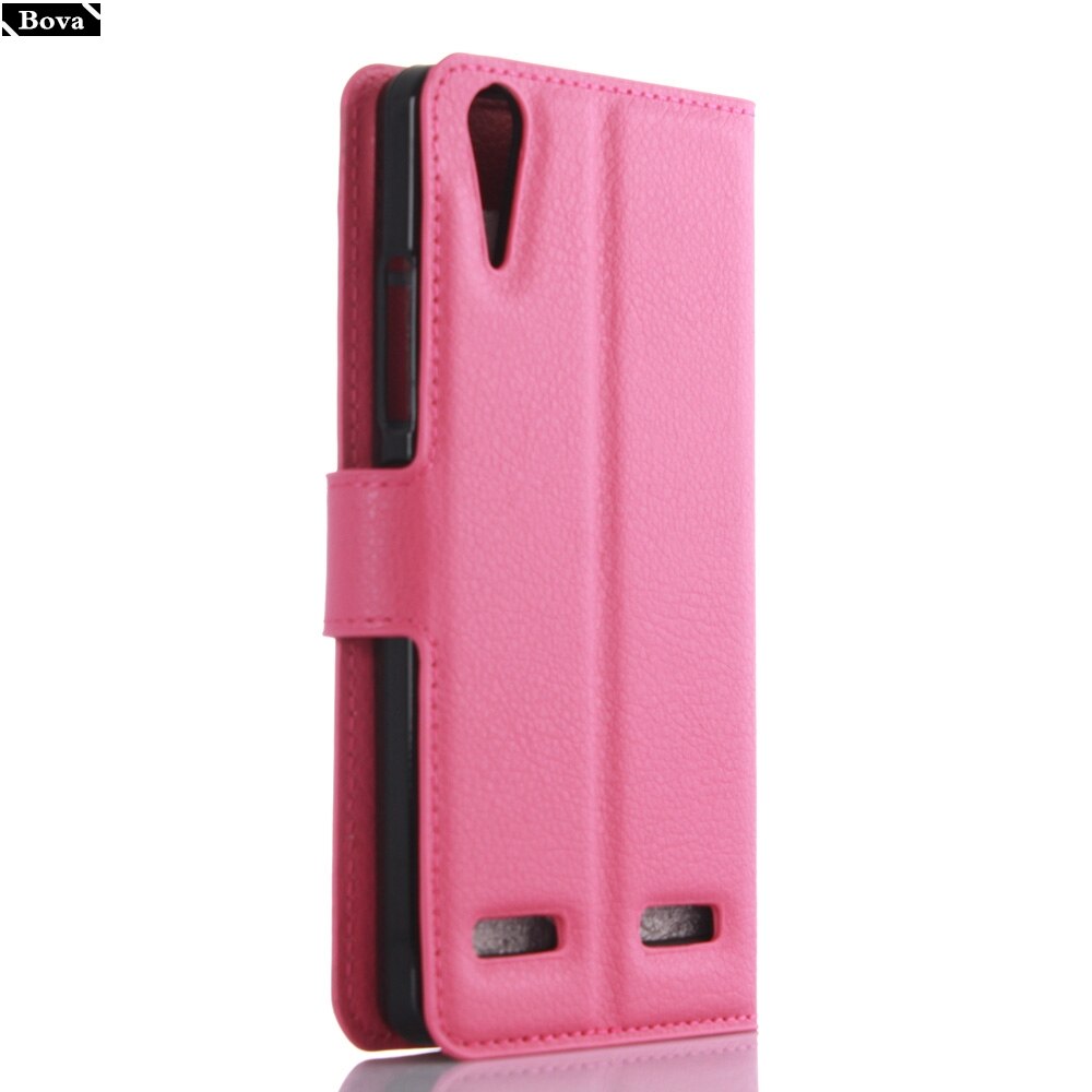 PU Leather Wallet Phone Case - for Lenovo A6010 - Card Holder & Kickstand - Protective Flip Cover: Rose JFC