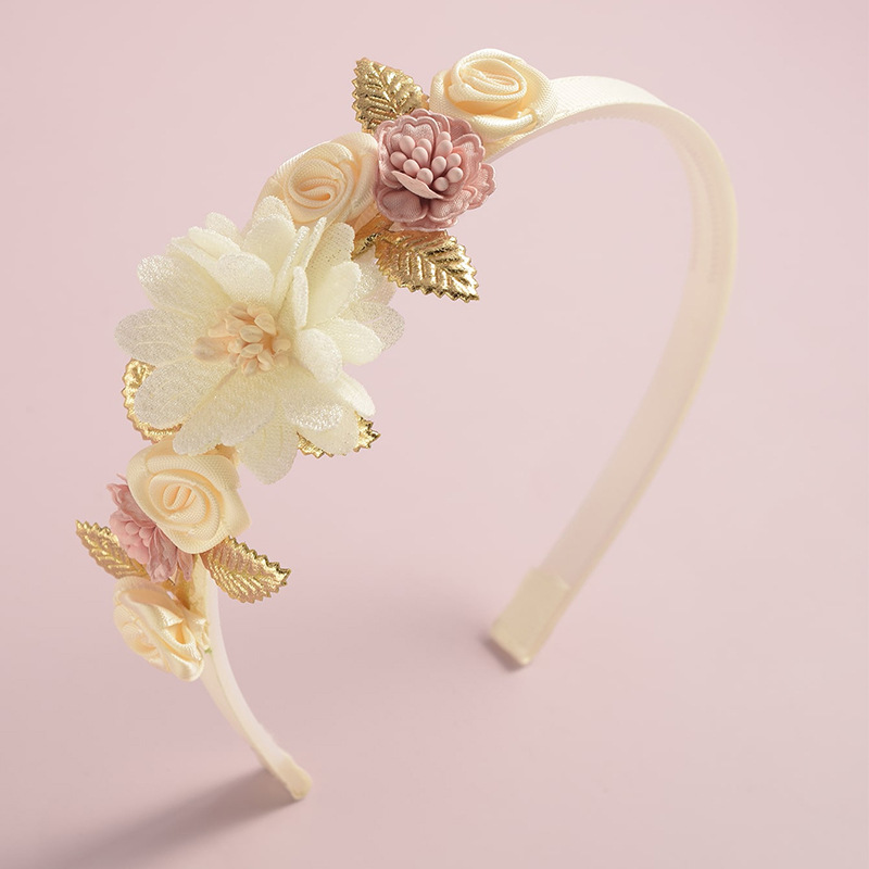 Handgemaakte Bloem Meisjes Hoofdbanden Schattige Parel Veer Bruiloft Kroon Prinses Dance Party Hoofddeksels Mode Hoepel Accessoires