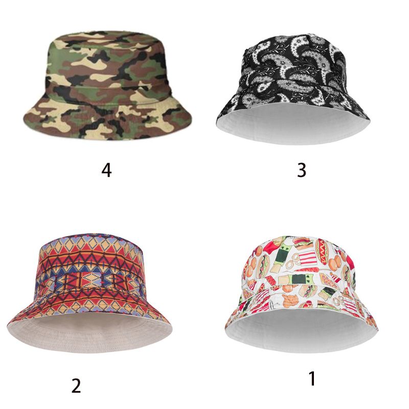 Unisex Hip Hop Emmer Hoed Camo Dog Paisley 3D Print Wide Brim Visser Cap M6CD