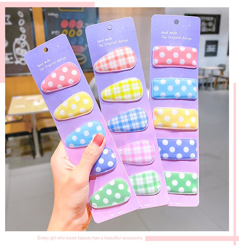 5pcs Children Cute Color Hairclip Head Jewelry -shaped Clip Hair Accessories Baby Hair Clip Cute Baby Hairpin