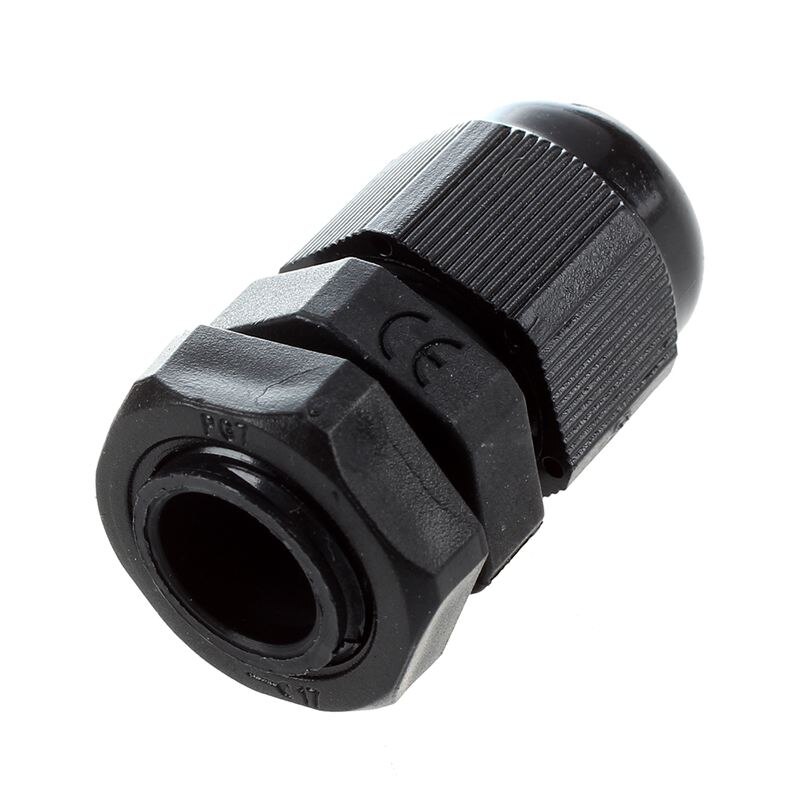 conector de glándula de Cable impermeable de plástico negro de 20 piezas PG7