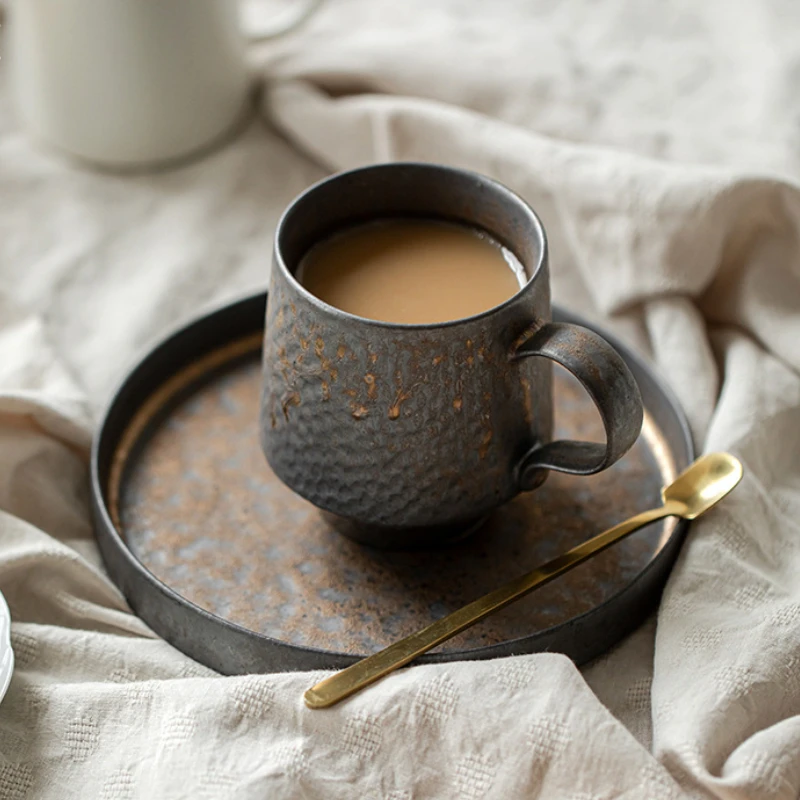 Japanischen Jahrgang Grobe Keramik Kaffee Tasse retro Becher Keramik Tee Tassen Rost Glasur Wasser Becher Hause Büro Getränk