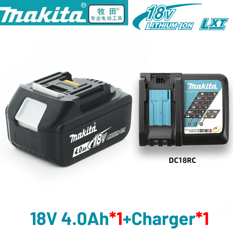 Original 18V Makita Lithium Battery 5AH 6AH 9AH BL1860B BL1850B bl1840 battery 100% BL1860 BL1815 18V Makita Charger: Brown