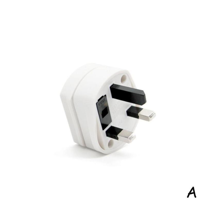 1pc European Standard To British Standard Conversion Plug With Fuse American To British Conversion Socket Plug Black White: White