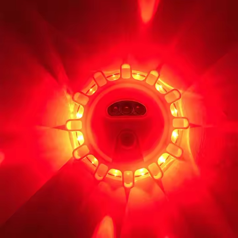 Oplaadbaar USB-waarschuwingslampje LED-wegfakkels Noodverlichting Veiligheidsbaken langs de weg Schijf Knipperend magnetisch baken: Default Title