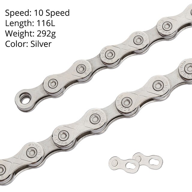 SCUD Mtb Bike Chain 9 10 11 12 Speed Mountain Road Bicycle Chains Double X Rainbow Silver 116L Lightweight 10 v corrente: 10 Speed Silver