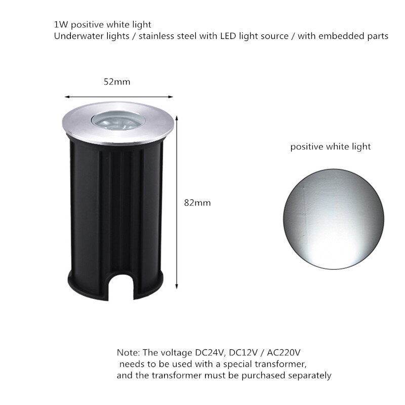 Valonheitin 12v ulkovaloa puutarhan värillinen kohdevalo mini led spotti 12v puutarhavalaisin led  ip68 vedenpitävä  dc24v maanalainen valo: Valkoinen / 1w dc24v