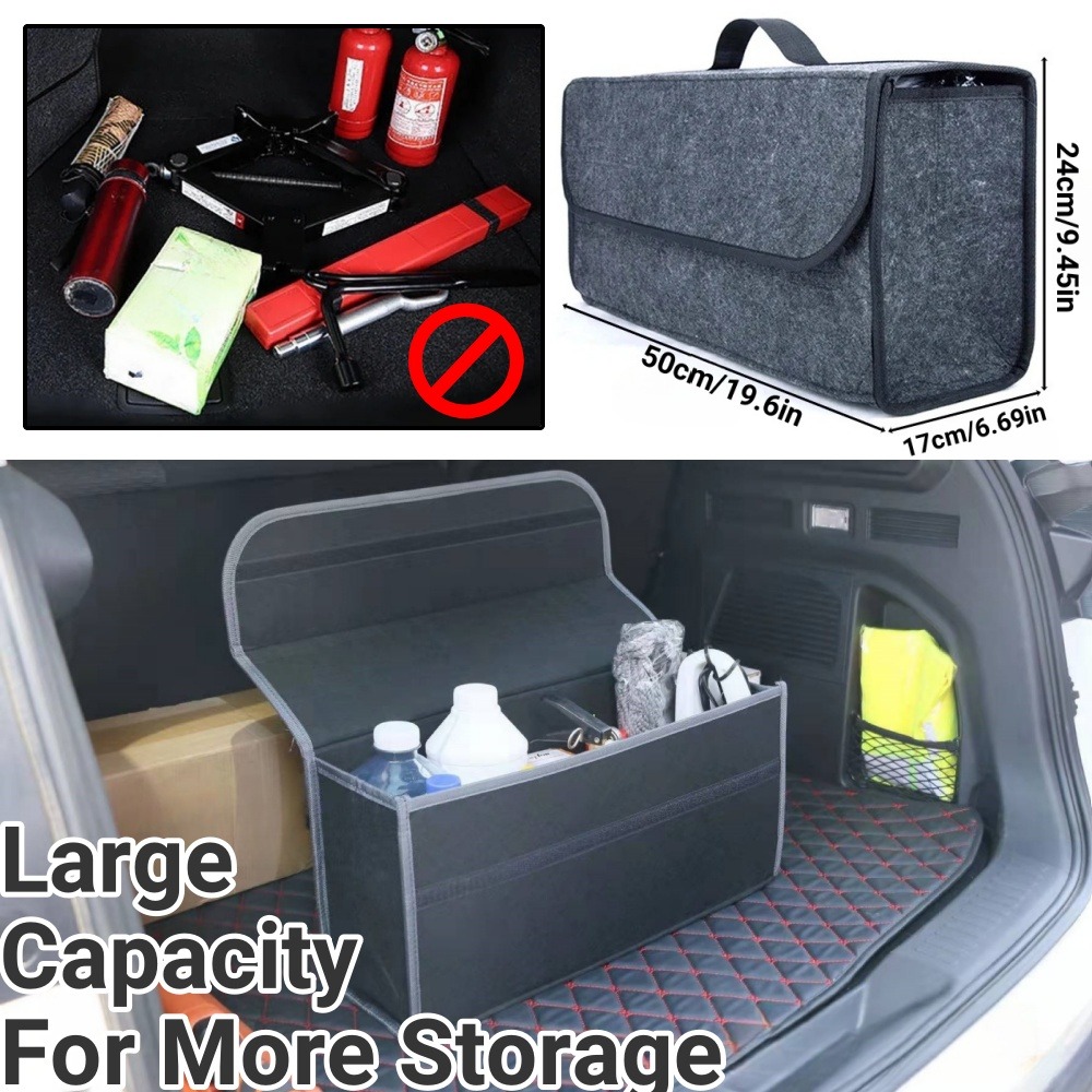 Opvouwbare kofferbakorganizer Grote capaciteit Antislip vilten doek Auto-interieur Opruimen Container Auto-organizer Opbergen Opruimen Box