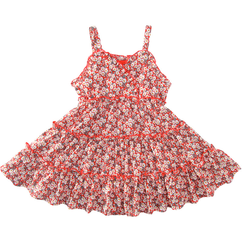 vetement bebe fille bebe fille robe bebe fille robe mariage Costumes de princesse en mousseline de soie pour filles, robe à fleurs rouges, vêtements Vintage, , 2, 3, 4, 5, 6 ans, été 2022