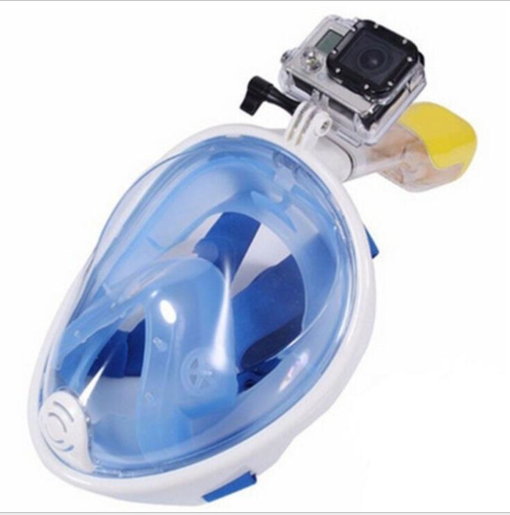 Duiken Masker Kinderen Onderwater Scuba Masker Anti Fog Volledige Gezicht Duikbril Snorkelen Set Met Anti Slip Ring Snorkel: Blauw / S/m