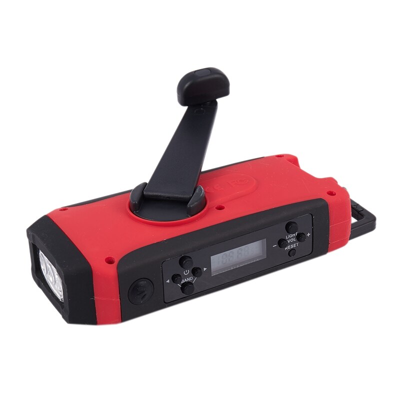 Lampe de poche à manivelle solaire d'urgence torche électrique Dynamo lumineux 3 lampe d'éclairage LED AM/FM NOAA Radio solaire