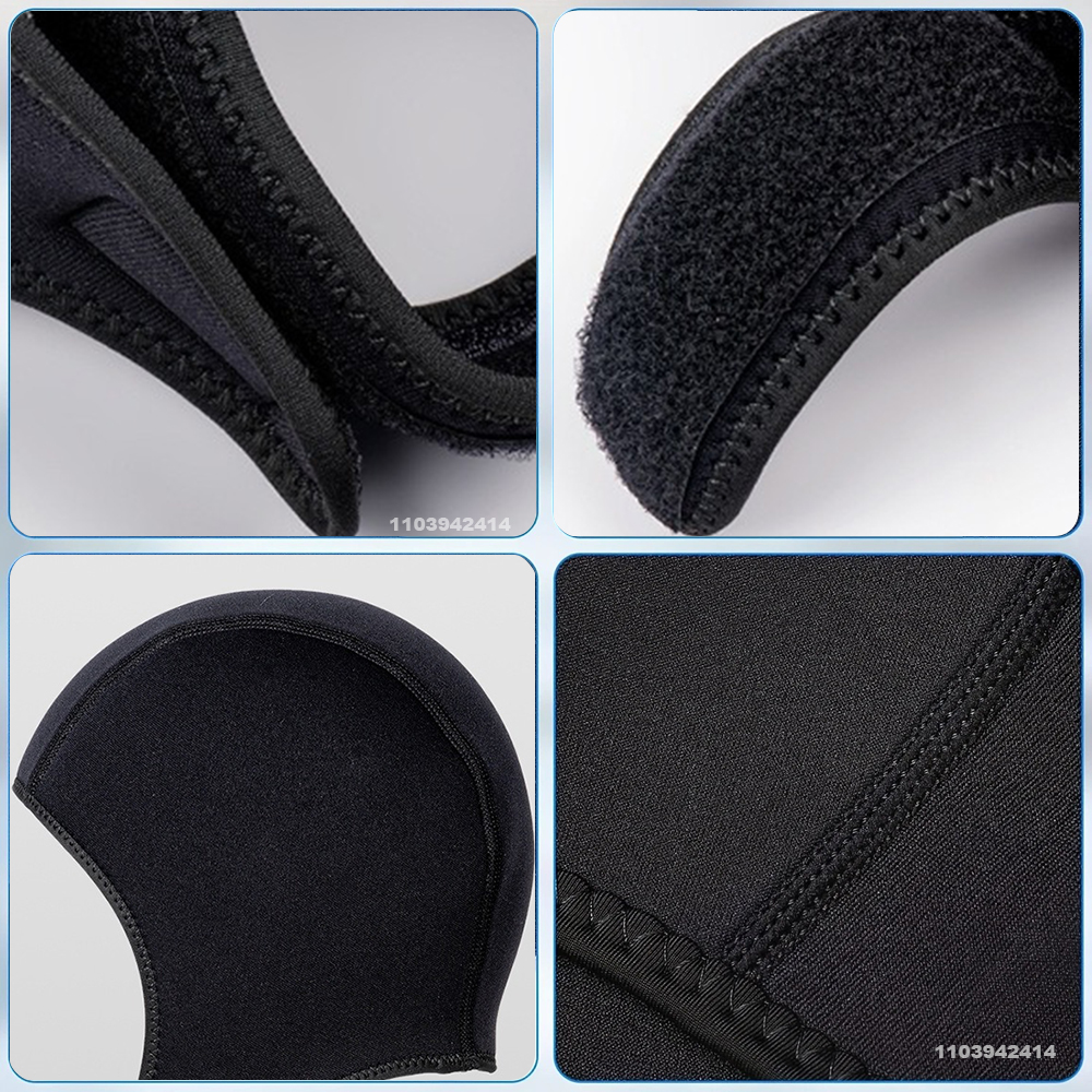 3mm neopren dykhuvor termisk våtdräktshuva töjbar dykmössa badmössa med hakremmar surfhuva för män och kvinnor