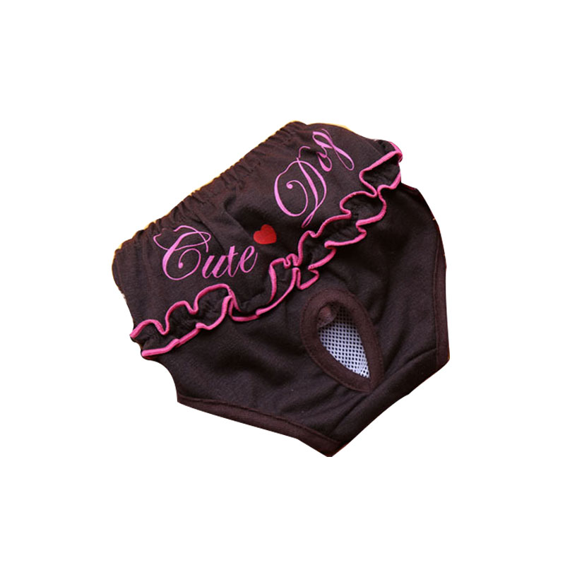 Breathable Pet Physical Pant Sanitary Colorful Pet Dog Panties Puppy Shorts Lovely Dog Diapers Safety Dog Underwear: coffee / M