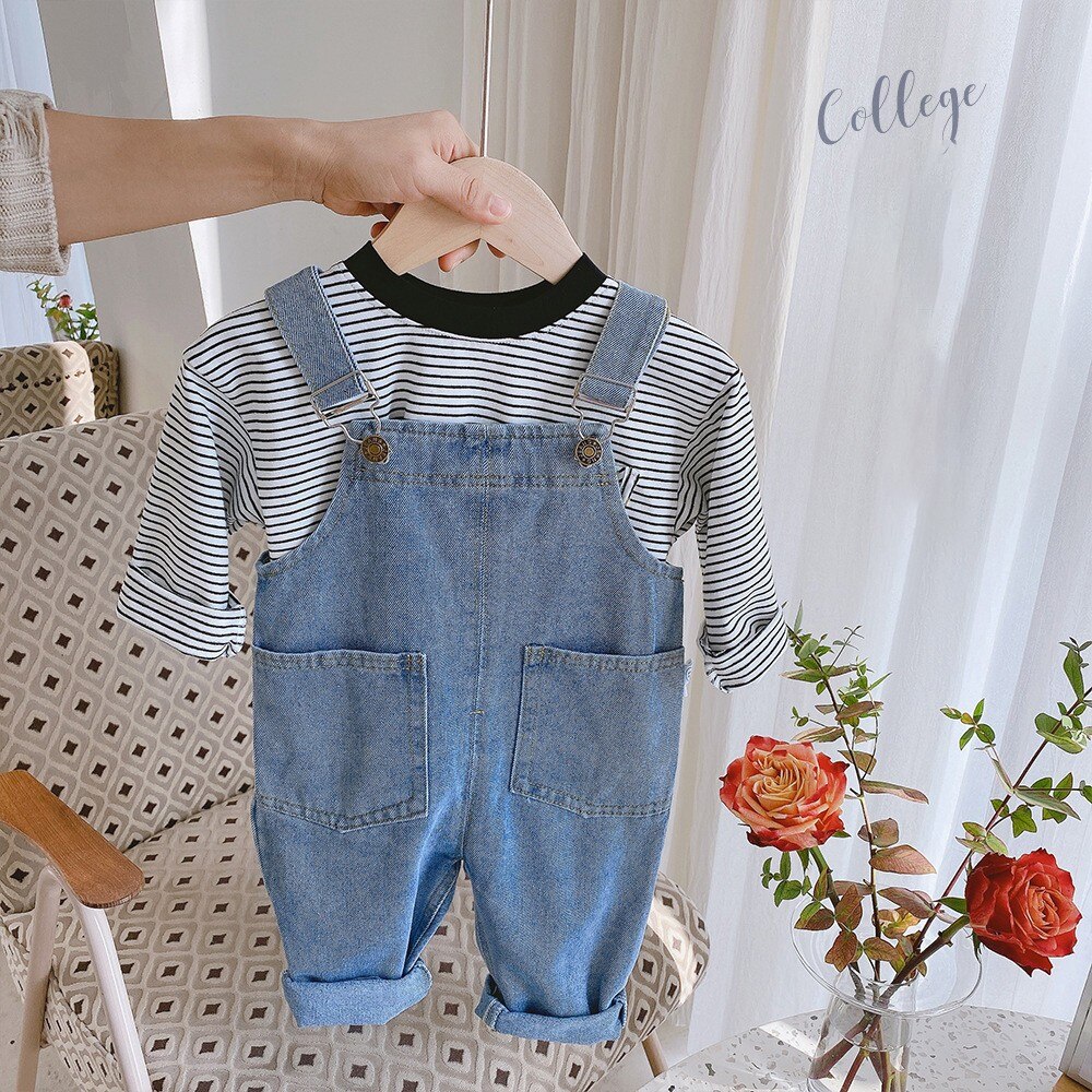 Kinderkleding Voorjaar Zomer Overalls Voor Kinderen Grote Pocket Jeans Katoen Denim Broek Baby Meisje Koreaanse Stijl Jumpsuits