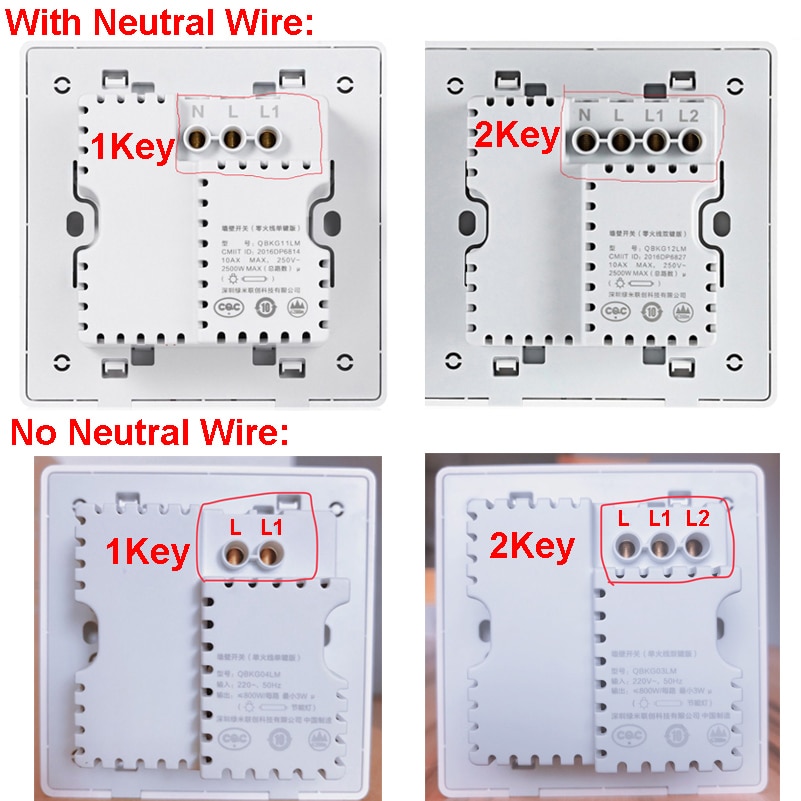 Aqara Wall Switch D1 Zigbee Smart Zero Line Fire Wire Light Remote Control Wirelss Key Wifi Switch Without Neutral For MI Home