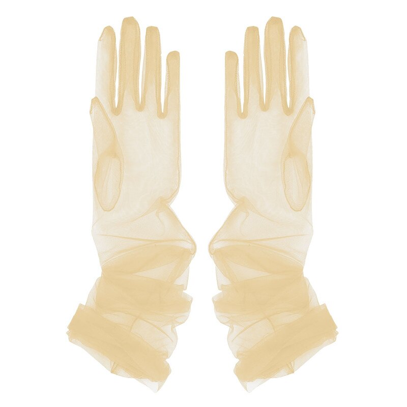 Hochzeit Frauen Braut Handschuhe transparent Tüll Volle Finger Lange Handschuhe Handschuhe Braut Handschuhe Für Abendkleid Party Zubehör: Champagner