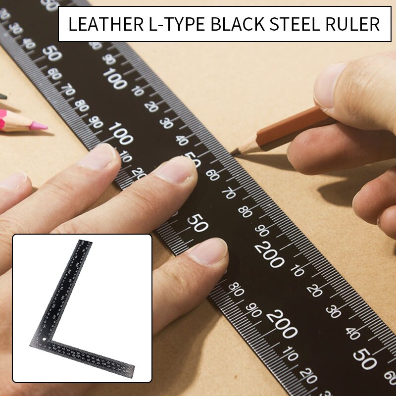 90 degree right angle square ruler measuring angle right angle stainless steel rustproof woodworking leather DIY