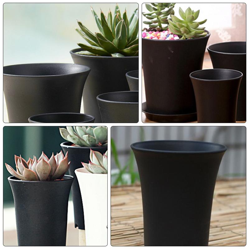 10 Stuks Plastic Zwart Bloempotten Bloembakken Home Indoor Outdoor Office Vetplant Potten Planten Potten Met Drainage Gat