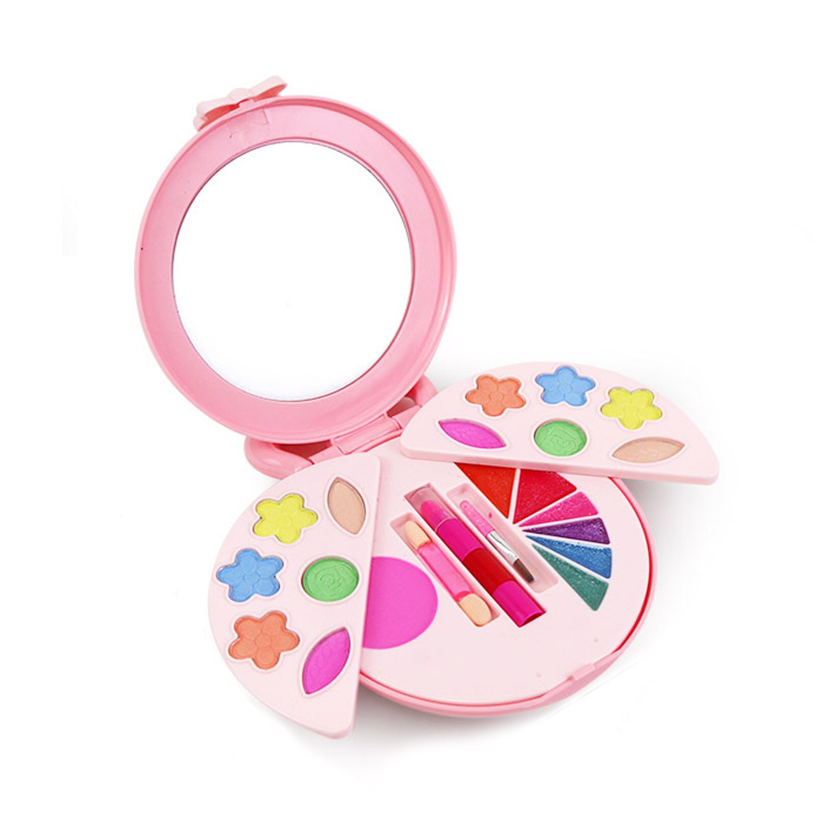 Meninas compõem conjunto de brinquedos fingir jogar princesa rosa maquiagem beleza segurança não-tóxico kit brinquedos para meninas vestir brinquedos cosméticos: A