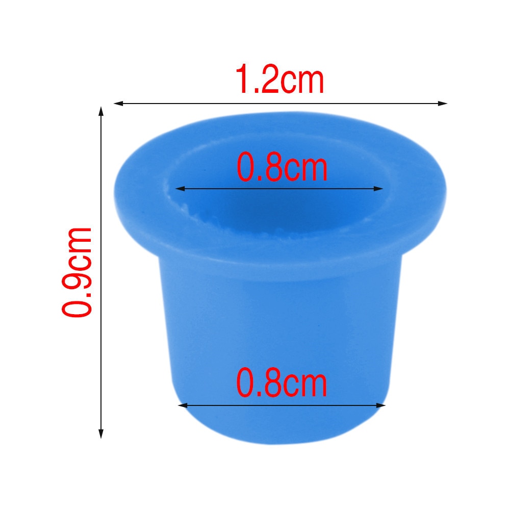 100 pièces en plastique jaune bleu petit nombre Permanent maquillage tatouage encre tasses Pigment casquettes tatouages couleur tasse accessoires