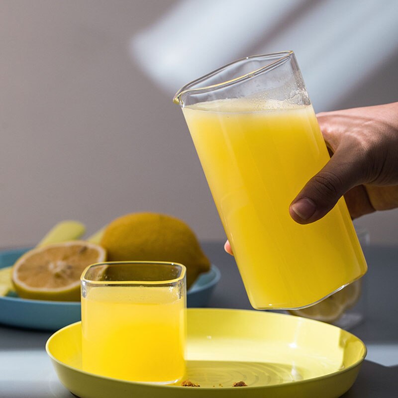 Coffee Milk Dispenser Square Milk Breakfast High Temperature Resistant Glass High Temperature Resistant Glass Three-piece