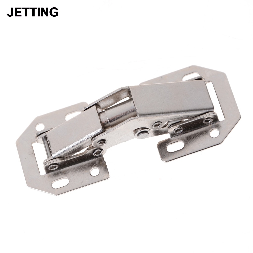 1PCS 3 Inch No-Drilling Hole Cabinet Hinge Bridge Shaped Spring Frog Hinge Full Overlay Cupboard Door Hinges