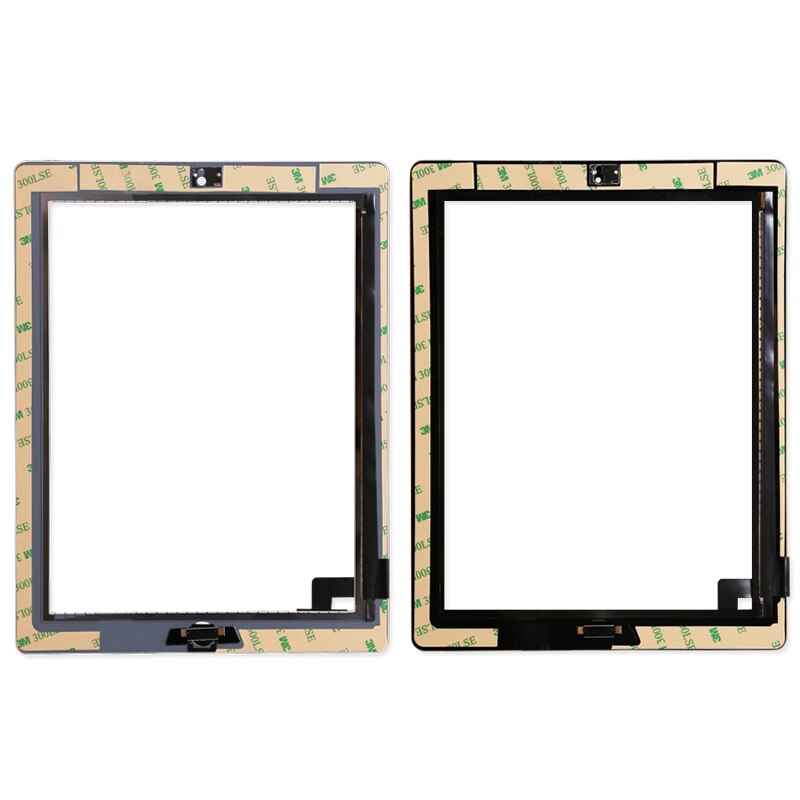 For iPad 2 Touch Screen Glass Digitizer Replacement + Home Button+adhesive+camera+hold A1395 A1396 A1397 Assembly
