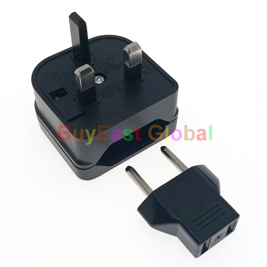 UK to EU Power Plug Adapter AC 100~250V 2.5A Black / White