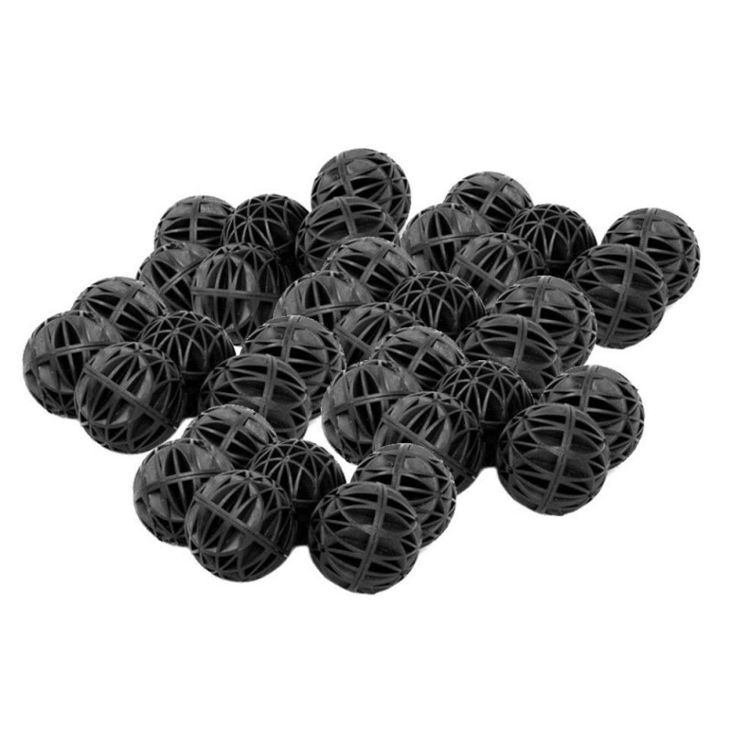 100 Uds prácticas biobolas para acuarios filtros de pecera Bola negra 16 MM/26 MM
