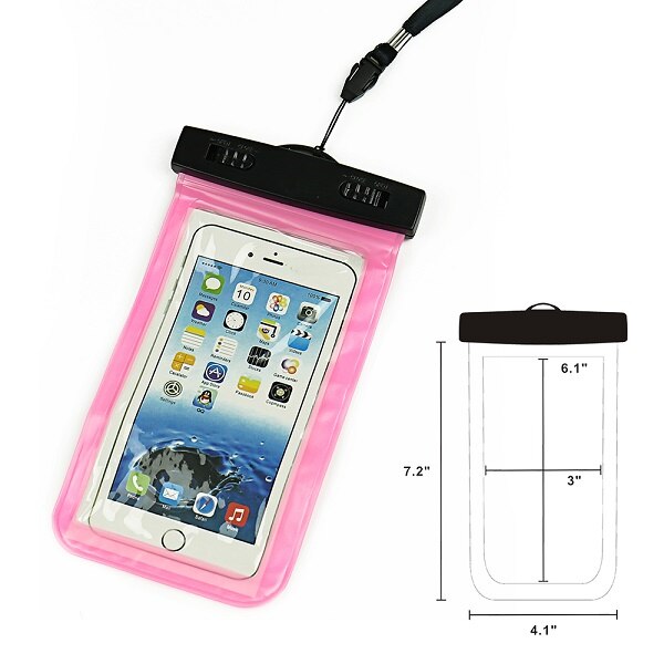 1 stuk 5.5 inch Mobiele Telefoon Pouch Waterdichte Tas Onderwater Dry Case Cover Voor Kano Kayak Rafting Kamp Zwemmen Drifting: Roze Kleur