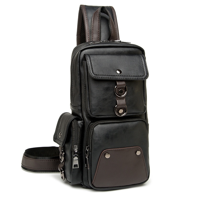 GUMST Lederen Crossbody Tassen voor Mannen Messenger Bag Borst Mode Toevallige Zak Waterdichte PU Enkele Schoudertassen