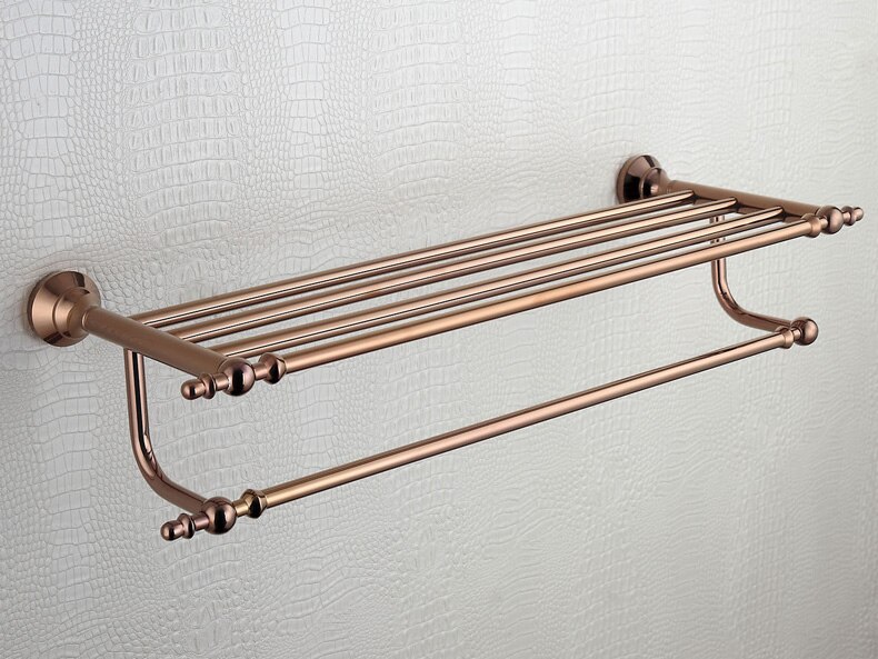 Rose Gold Bathroom Accessories Set Shower Soap Glass Shelf Liquid Dispenser Copper Toilet Brush Towel Holder Bath Room Hardware