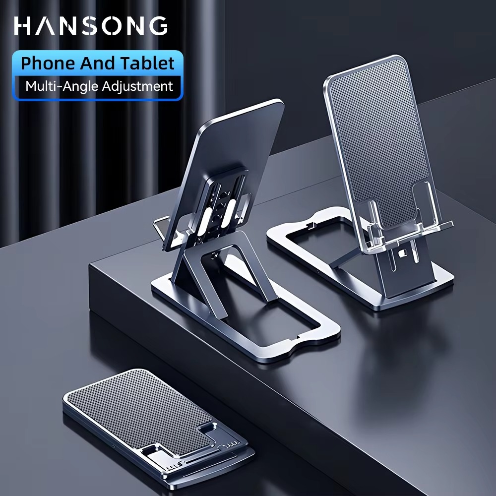 Universal Adjustable Foldable Desktop Phone Stand -Height & Angle Adjustment for All Smartphones Mobile Support Holder All Phone