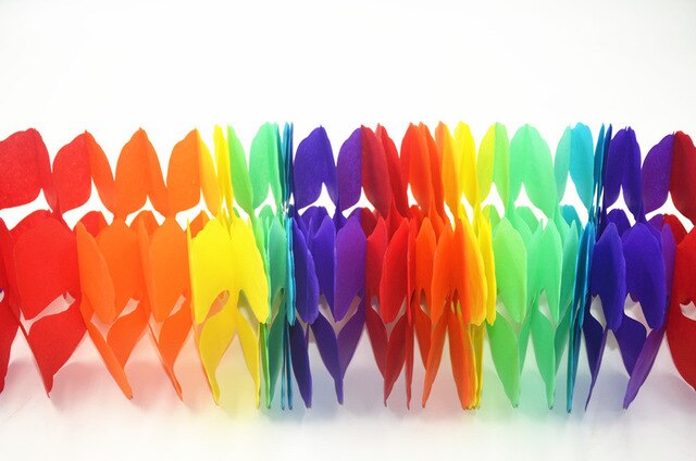 3m Multi color Clover paper banner wedding decoration garland birthday party home decor background wall Baby shower decor: Rainbow color