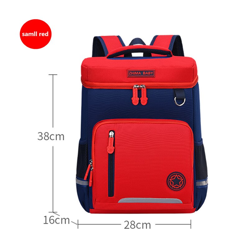 Mochila ortopédica de estilo británico para estudiantes, mochilas escolares para niños y niñas, mochilas escolares a prueba de agua: small red