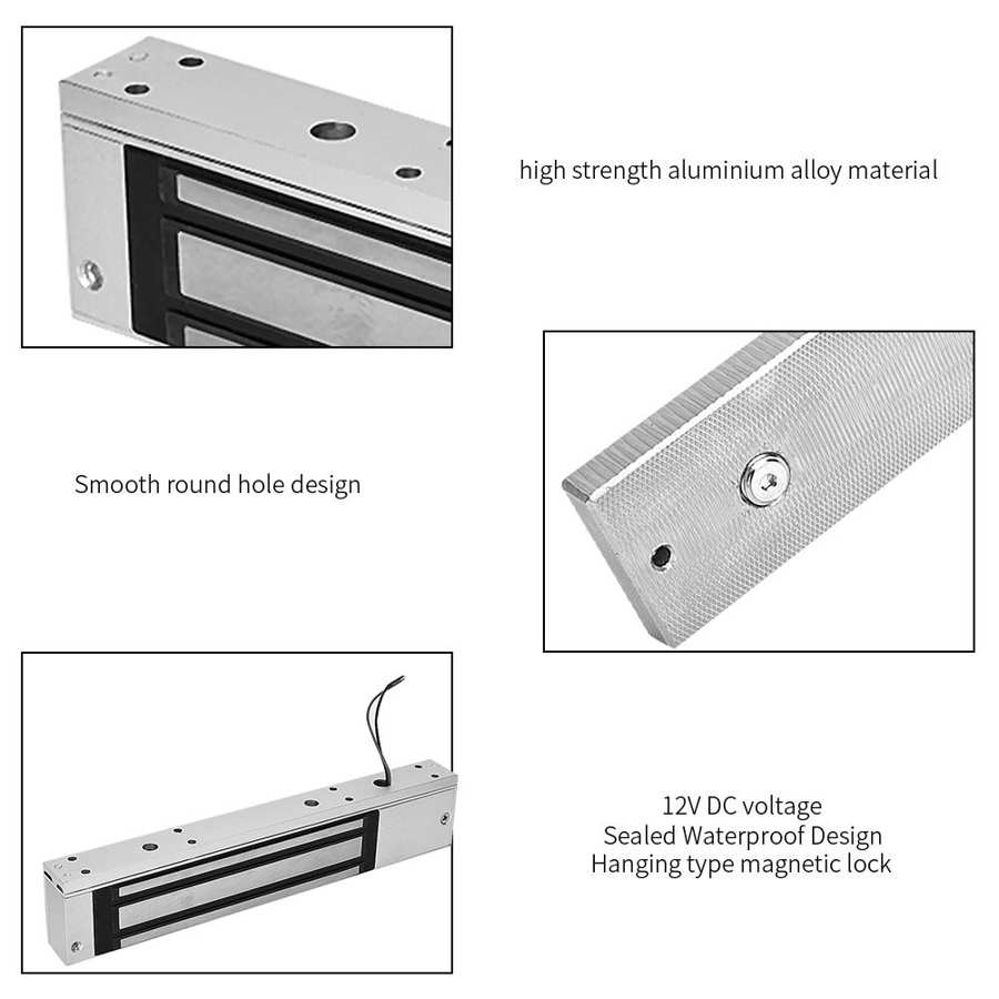 DC 12V 280kg Holding Electric Magnetic Electromagnetic Lock Force Waterproof Access Control cerradura eléctrica