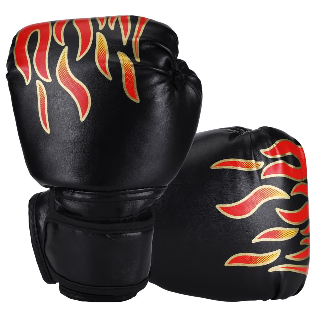 2Pcs Bokshandschoenen Vechten Handschoenen Hoogwaardige Pu Leather Kids Muay Thai Sparring Kickboksen Vlam Voor kinderen