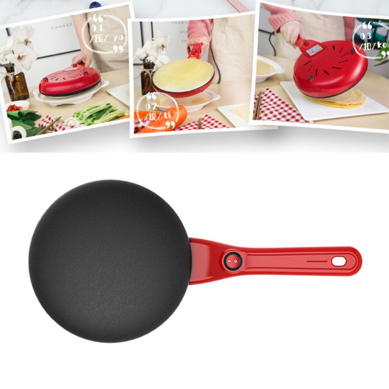 Multifunksjonell pannekakemaskin til crepe pizza pannekake ikke-pinne belegg justerbar temperaturkontroll eu plugg