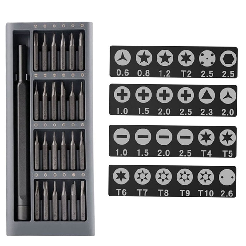 24 in 1 Fine Repair Screwdriver Set Aluminum Alloy Housing Precision Magnetic Screwdriver Set Mobile Phone Computer Maintenance