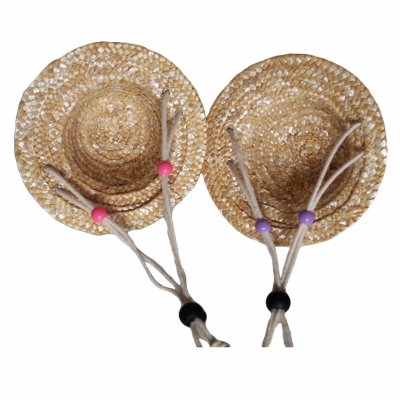 1 ud. sombrero de Sol de Mascota de hecho a mano Tejido estilo Hawaii ajustable mascotas perro cachorro gorras lindo sombrero de paja para mascotas accesorios S/M y M/l