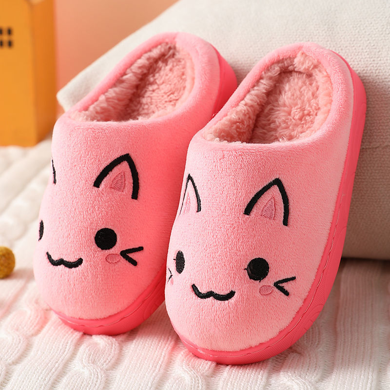 Kot kreskówkowy dzieci kapcie futrzane dom kreskówka dziecko kapcie z bawełny buty dla małego dziecka chłopcy dziewczęta futrzane kapcie domek dla dzieci buty
