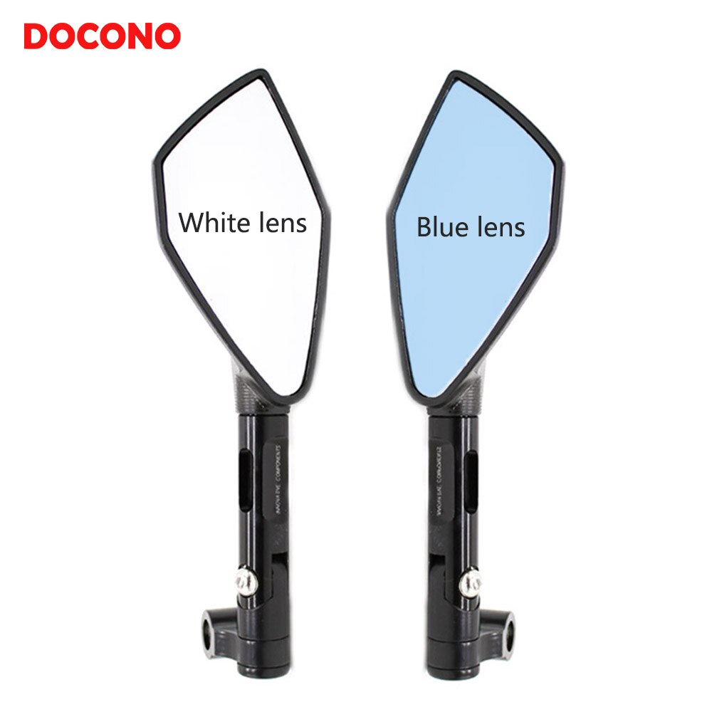 1 paar Motorfiets Accessoires Spiegels Motor CNC Aluminium Achteruitkijkspiegel Zijspiegel Wit Blauw Lens Motor Spiegels Universele