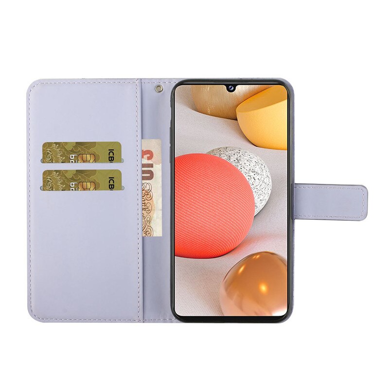 Funda de cuero para Samsung A12, funda con billetera para Samsung Galaxy A12, SM-A125F, A 12, con soporte abatible, funda de teléfono con relieve Floral, Etui